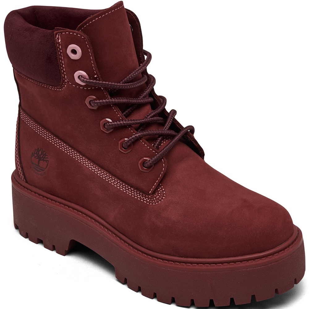 Timberland Women's Deep Red Lace Up Boots